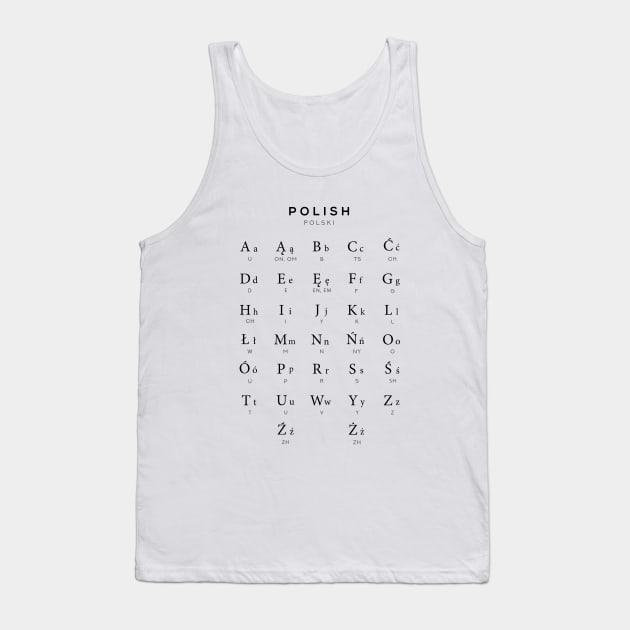 Polish Alphabet Chart, Poland Language Chart, White Tank Top by typelab